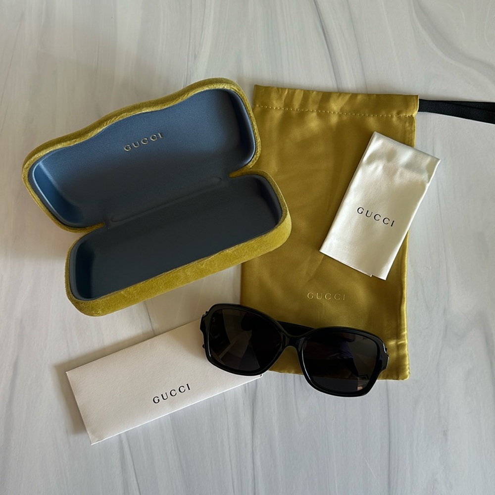 Gucci black butterfly sunglasses